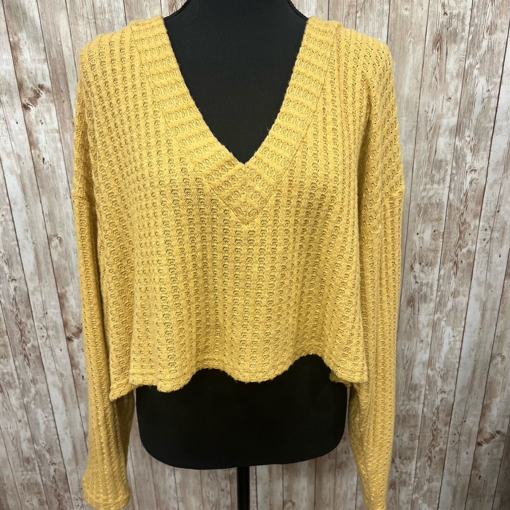 Out‎ From Under Sunny Yellow Chunky Knit V-Neck Sweater